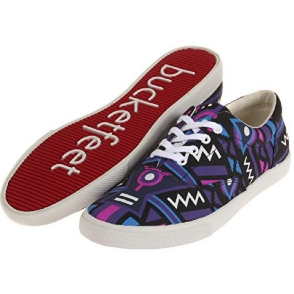 Bucketfeet Cosmos 2 Lace Up Canvas Sneakers Purple/Black - EU 41/US 10